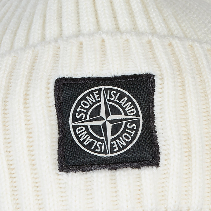 Stone Island Knitted Hat In Cream
