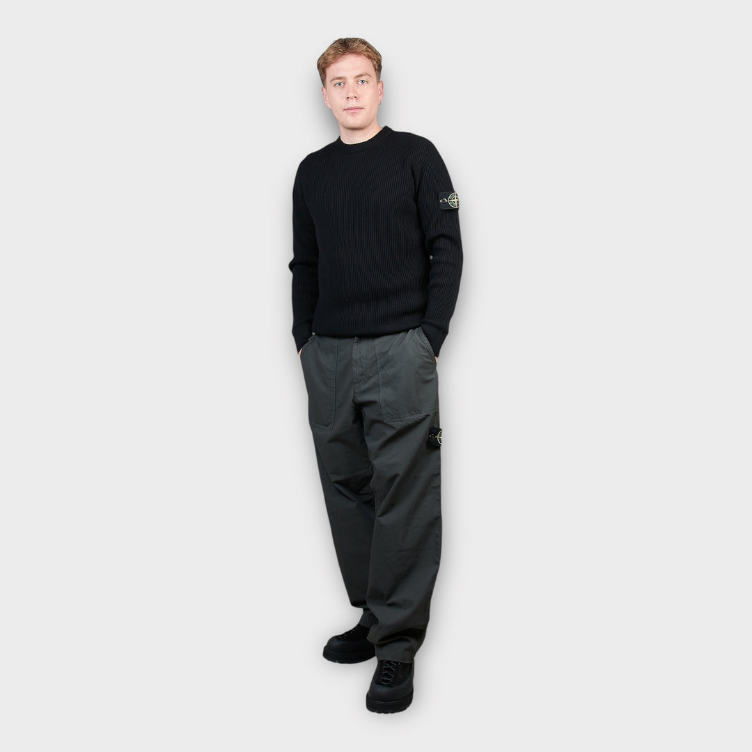 Stone Island Loose Fit Pants In Dark Grey