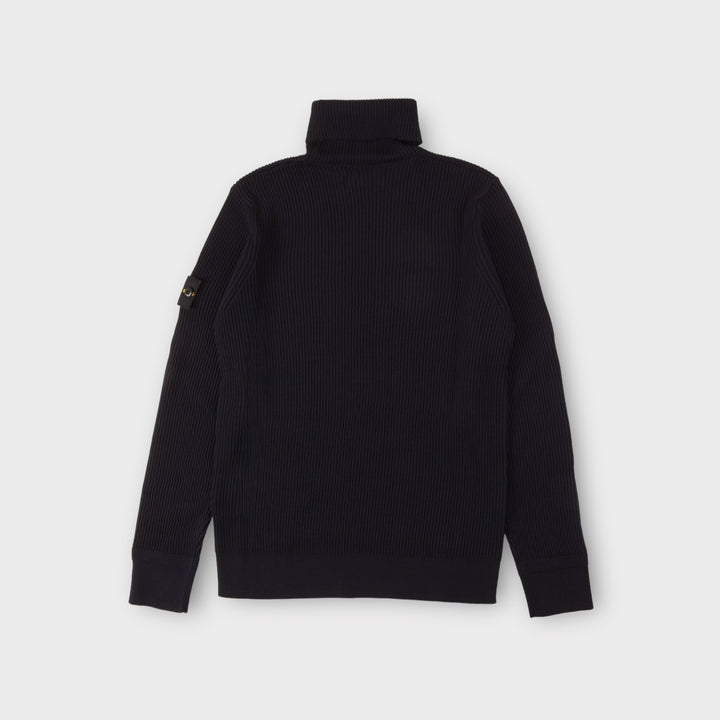 Stone Island 552C2 Rib Knit Turtleneck In Navy