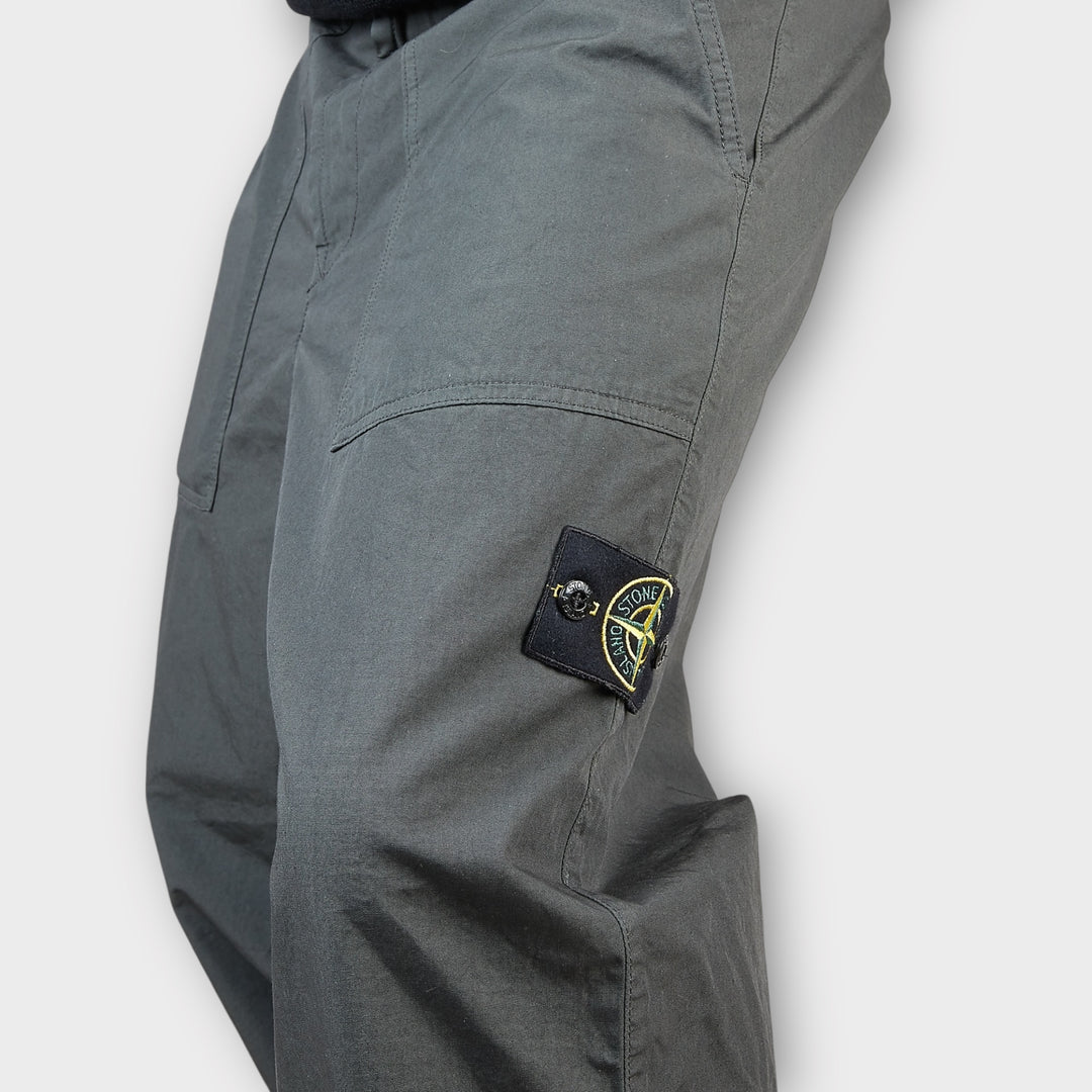 Stone Island Loose Fit Pants In Dark Grey