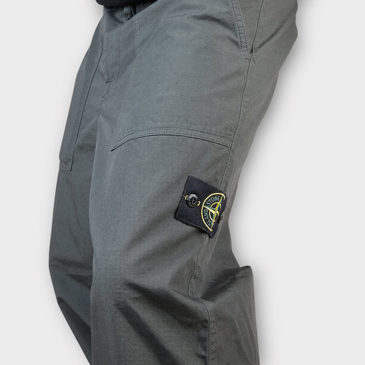 Stone Island Loose Fit Pants In Dark Grey