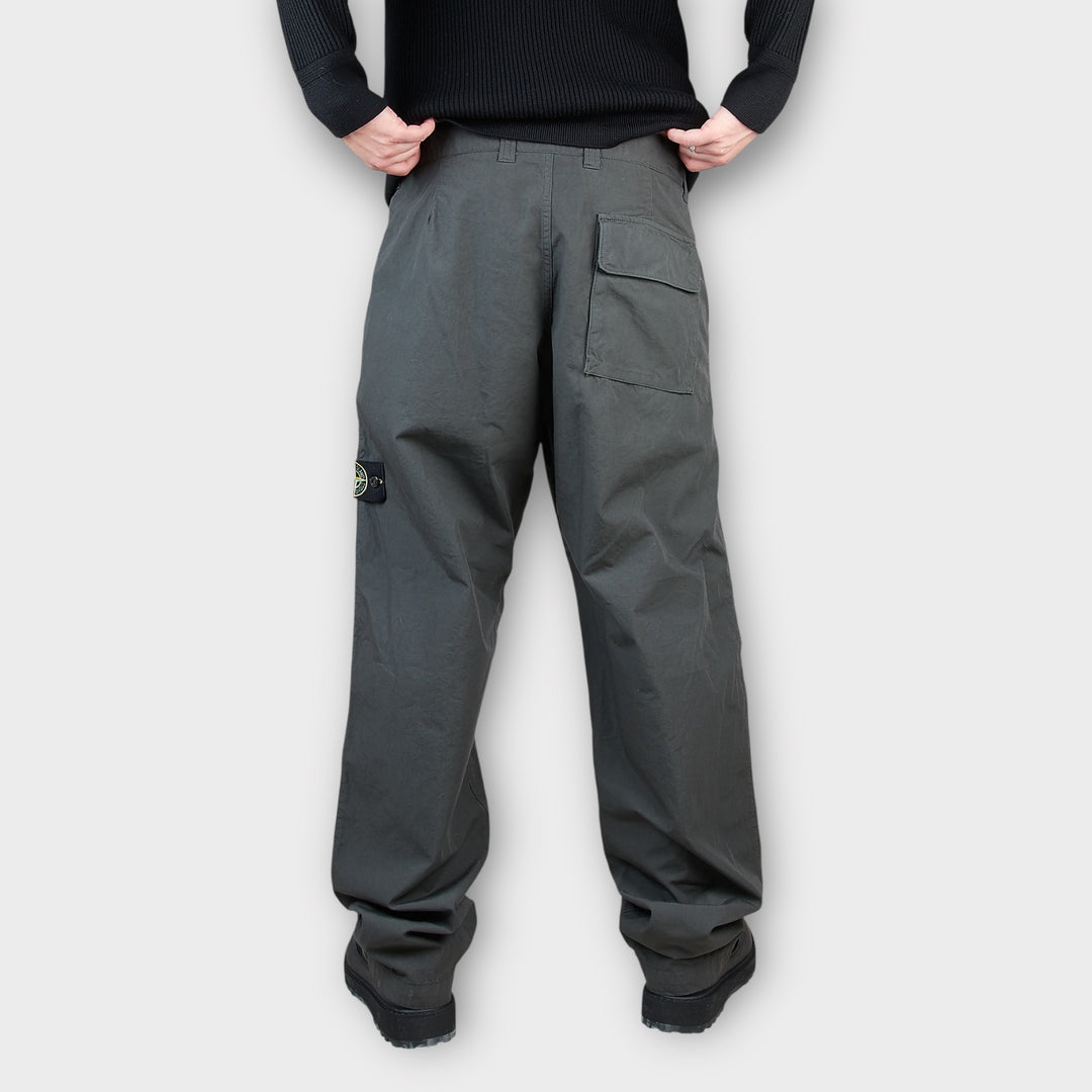 Stone Island Loose Fit Pants In Dark Grey