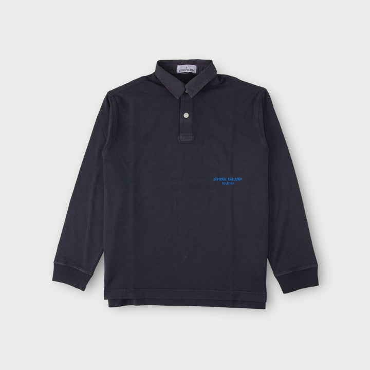 Stone Island Marina 209X4 Long Sleeve Polo In Navy