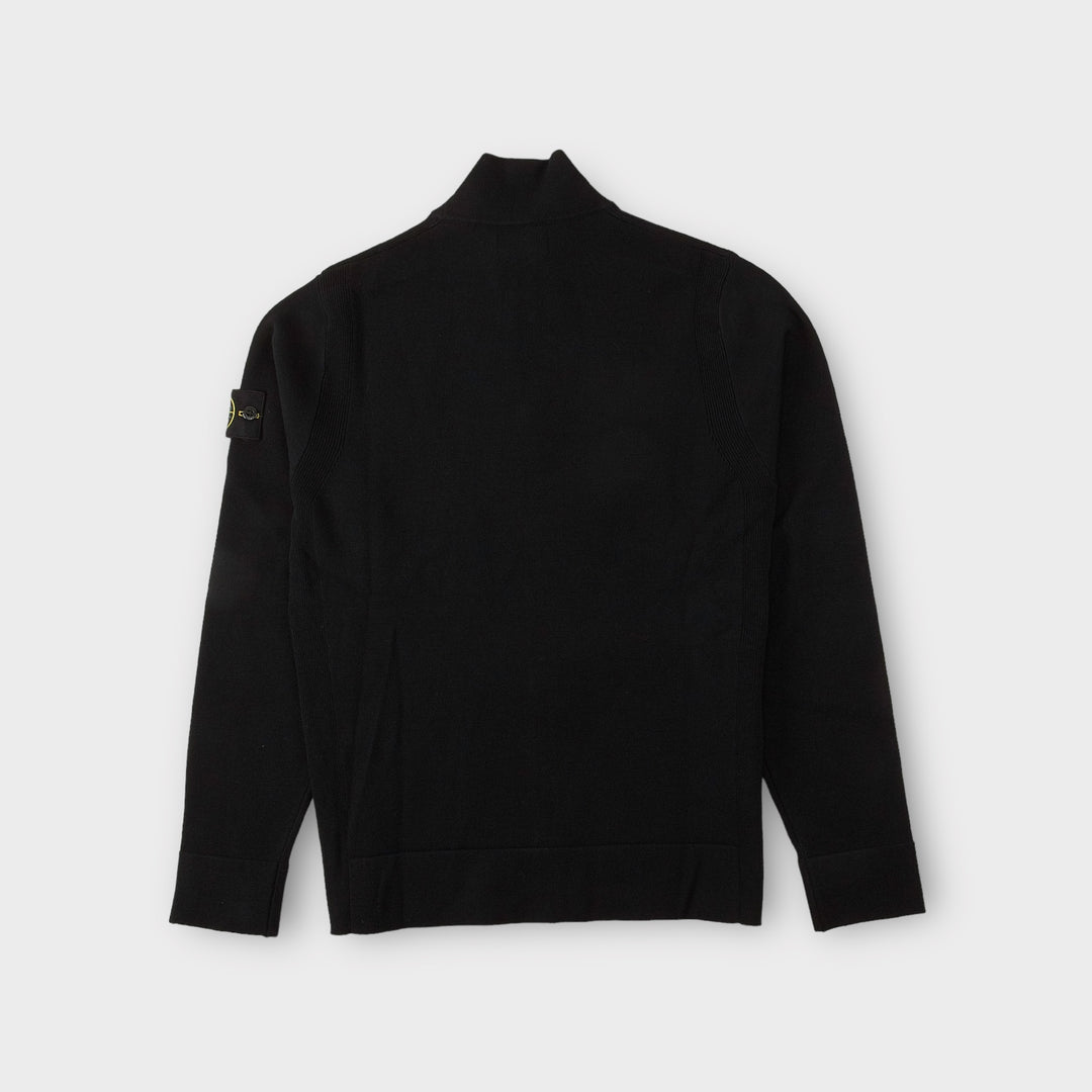 Stone Island 503A1 Full Zip Uldstrik I Sort