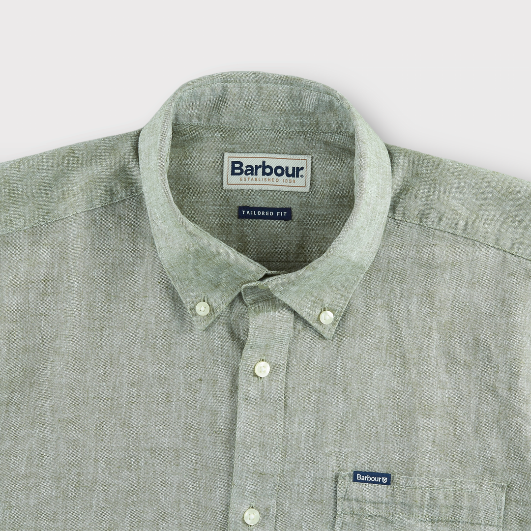 Barbour Nelson Tailored Skjorte I Bleched Olive