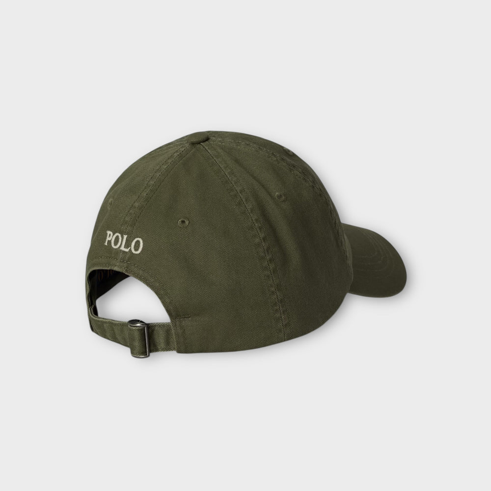 klassisk grøn baseball cap fra ralph lauren i blød bomuld