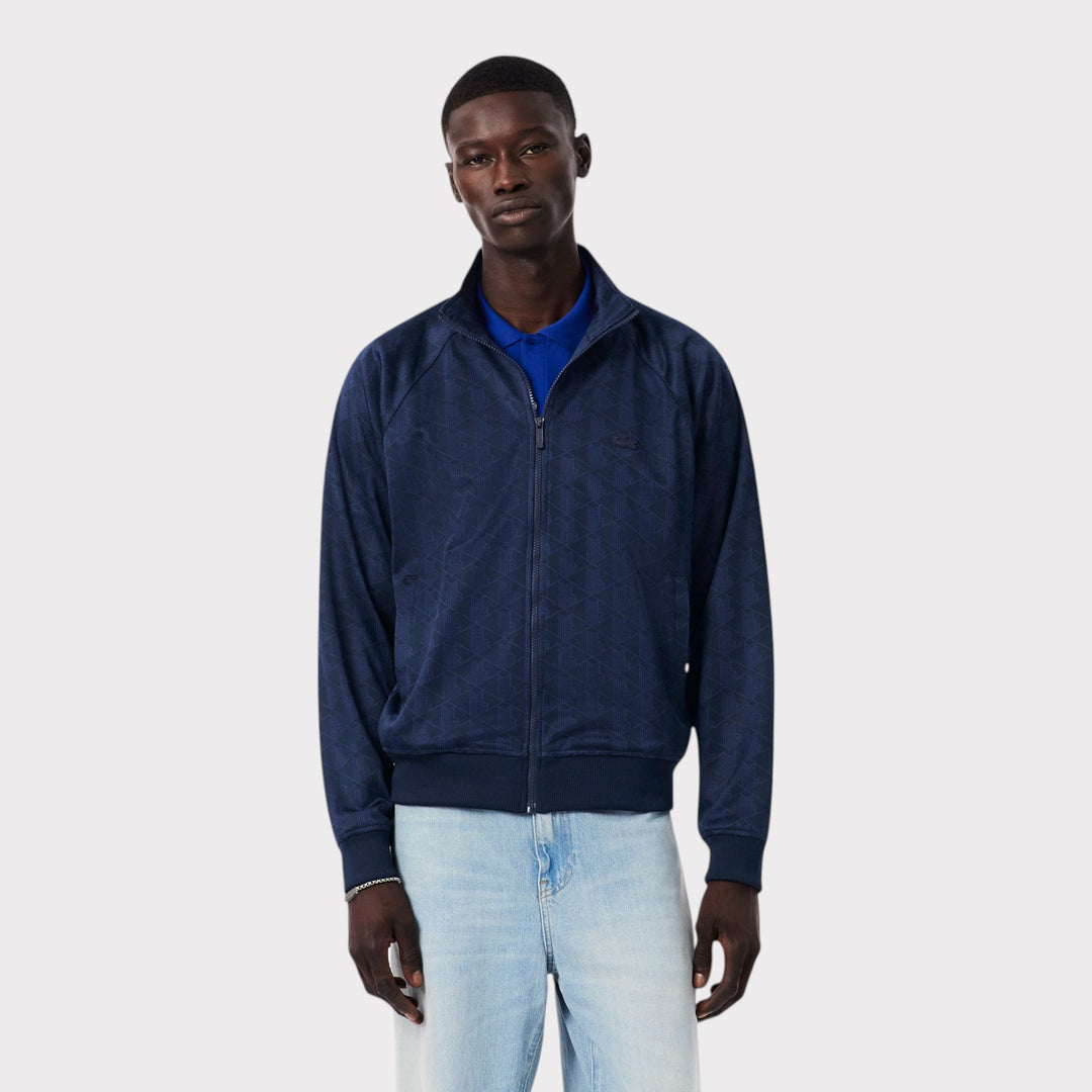 Lacoste Monogram Jacquard Zipped Jacket I Navy