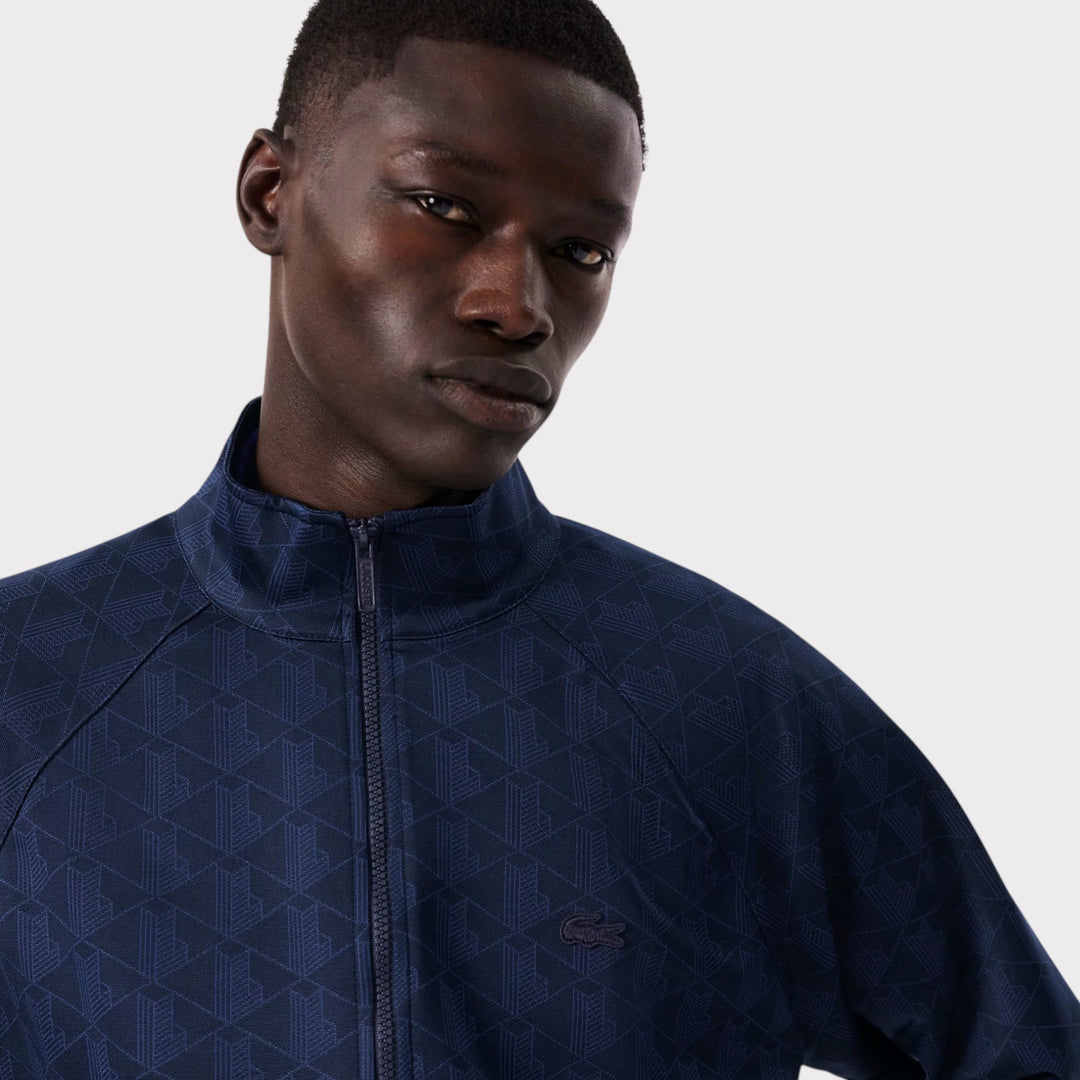 Lacoste Monogram Jacquard Zipped Jacket I Navy