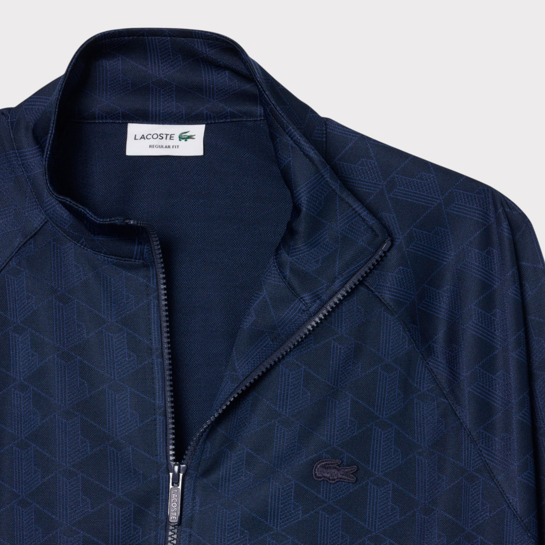 Lacoste Monogram Jacquard Zipped Jacket I Navy