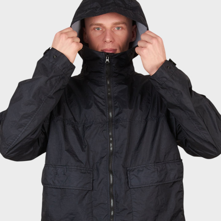 navy hooded jacket i membrana 3l med funktionelt design