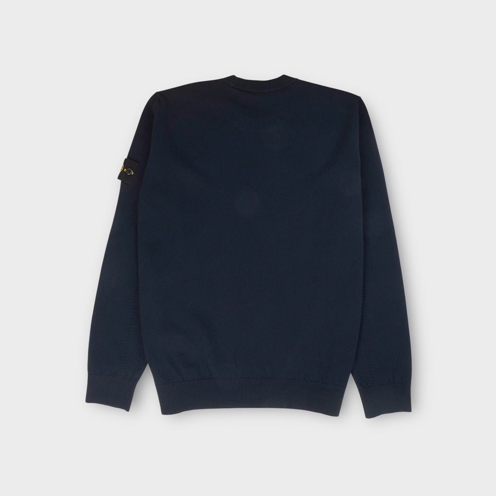 uld sweater i navy fra stone island med afslappet pasform