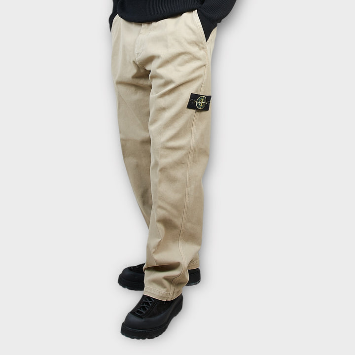 stone-island-logo-loose-fit-bukser-sand