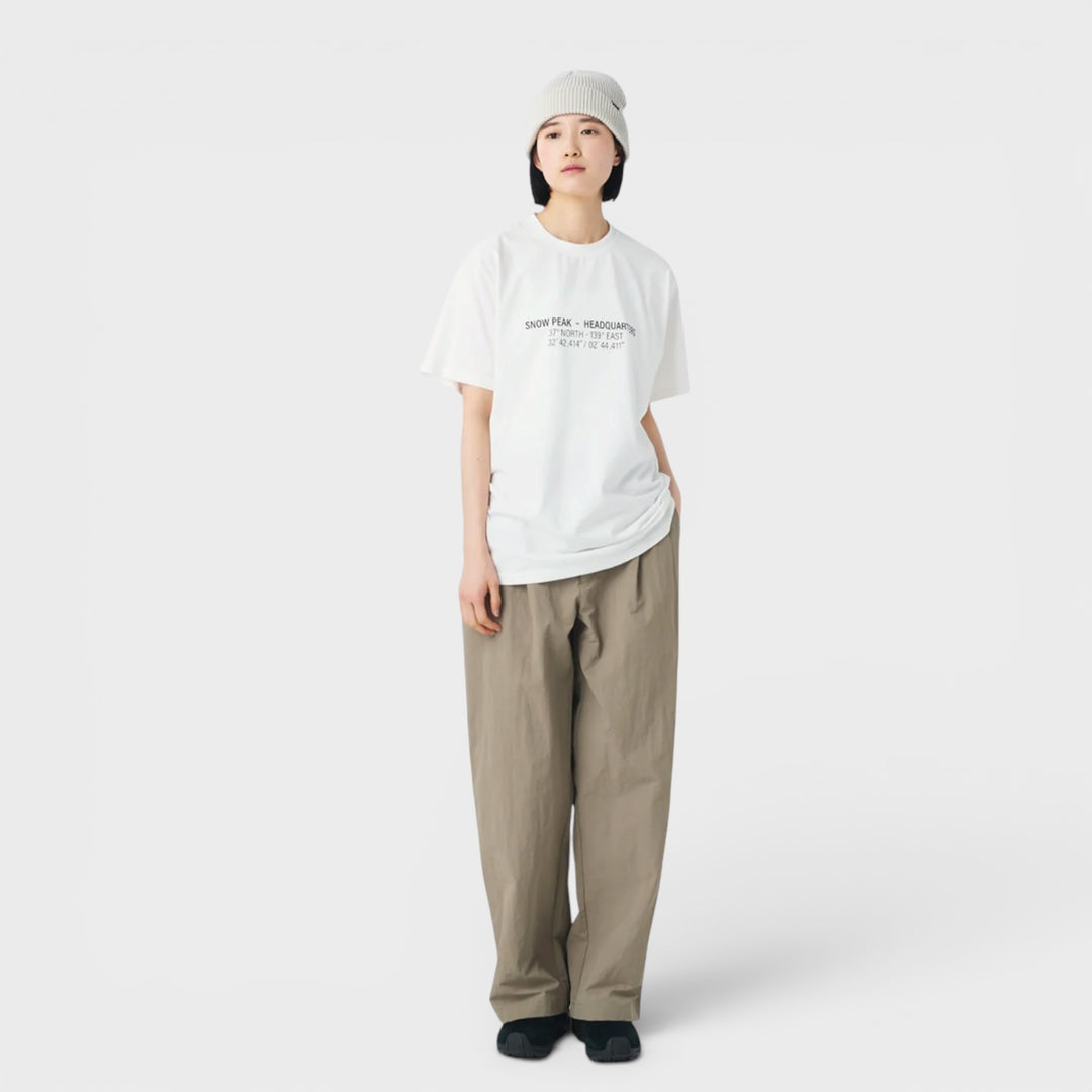 Snow Peak HQ Topographic Map T-Shirt I Off White