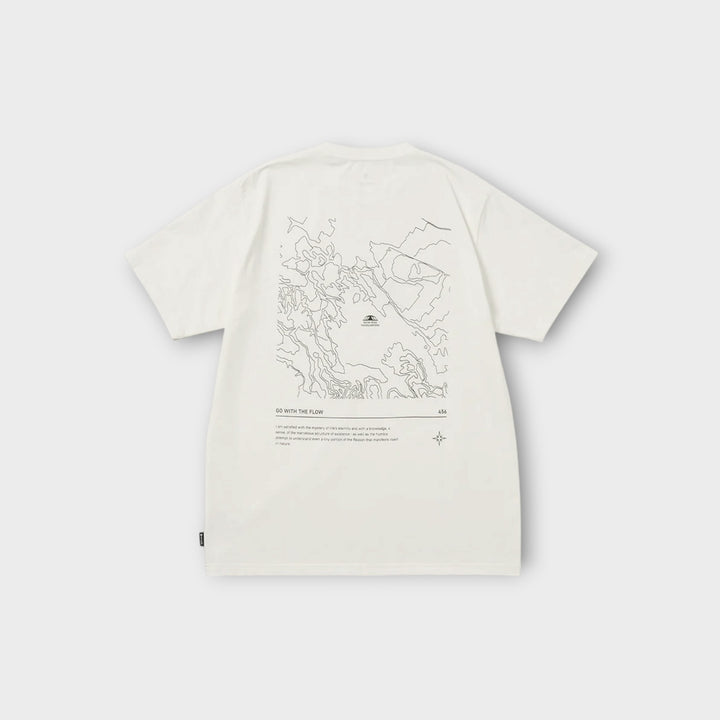 Snow Peak HQ Topographic Map T-Shirt I Off White