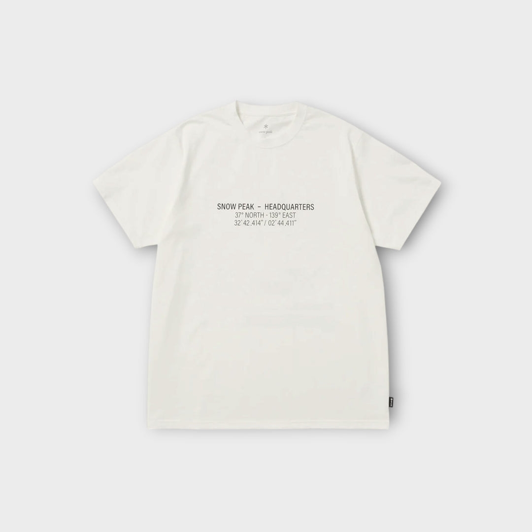 Snow Peak HQ Topographic Map T-Shirt I Off White