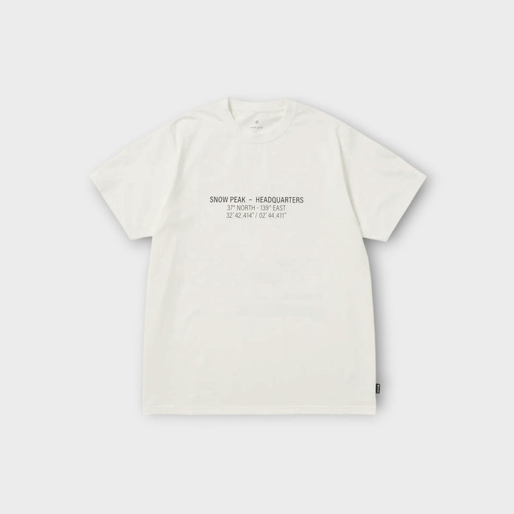 Snow Peak HQ Topographic Map T-Shirt I Off White