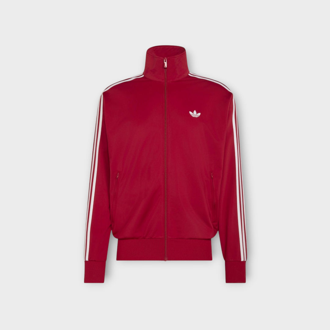 Adidas Originals Firebird Tracktop i rød med ikoniske 3-Stripes.