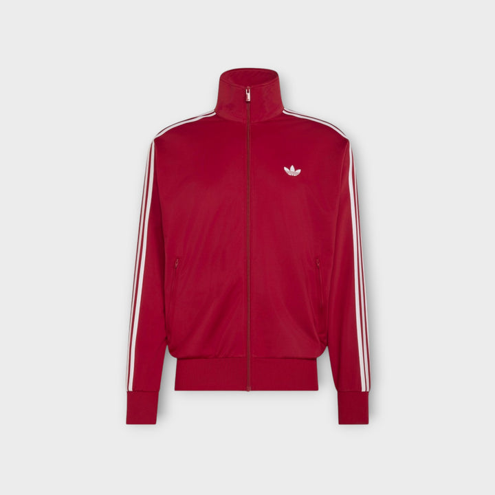 Adidas Originals Firebird Tracktop i rød med ikoniske 3-Stripes.