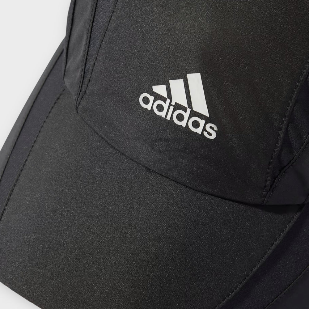 Adidas Teamgeist kasket i sort set bagfra med justerbar lukning.