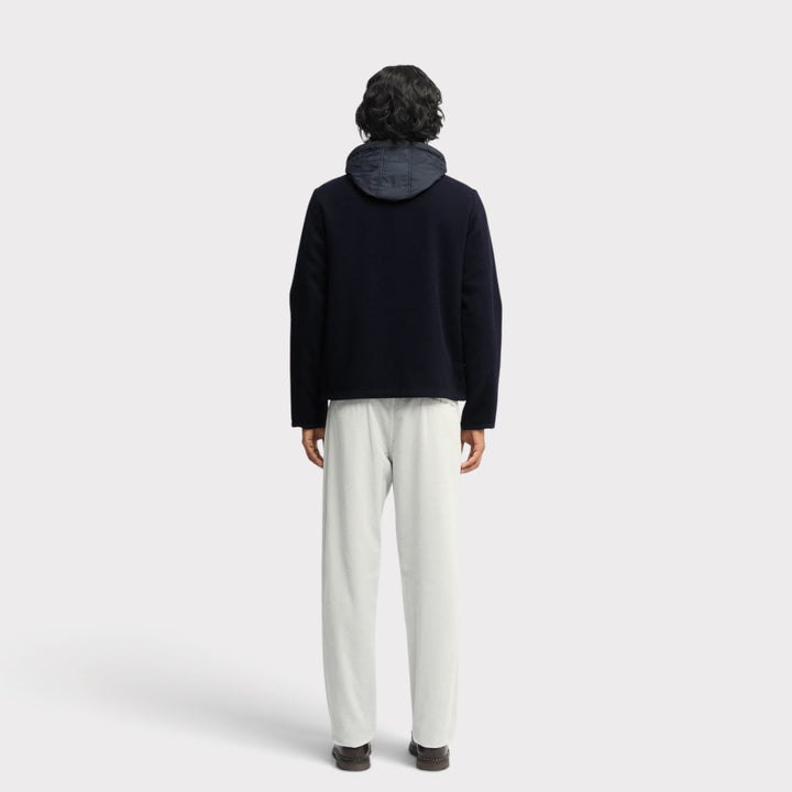 ASPESI herrejakke i navy uld med moderne og minimalistisk design
