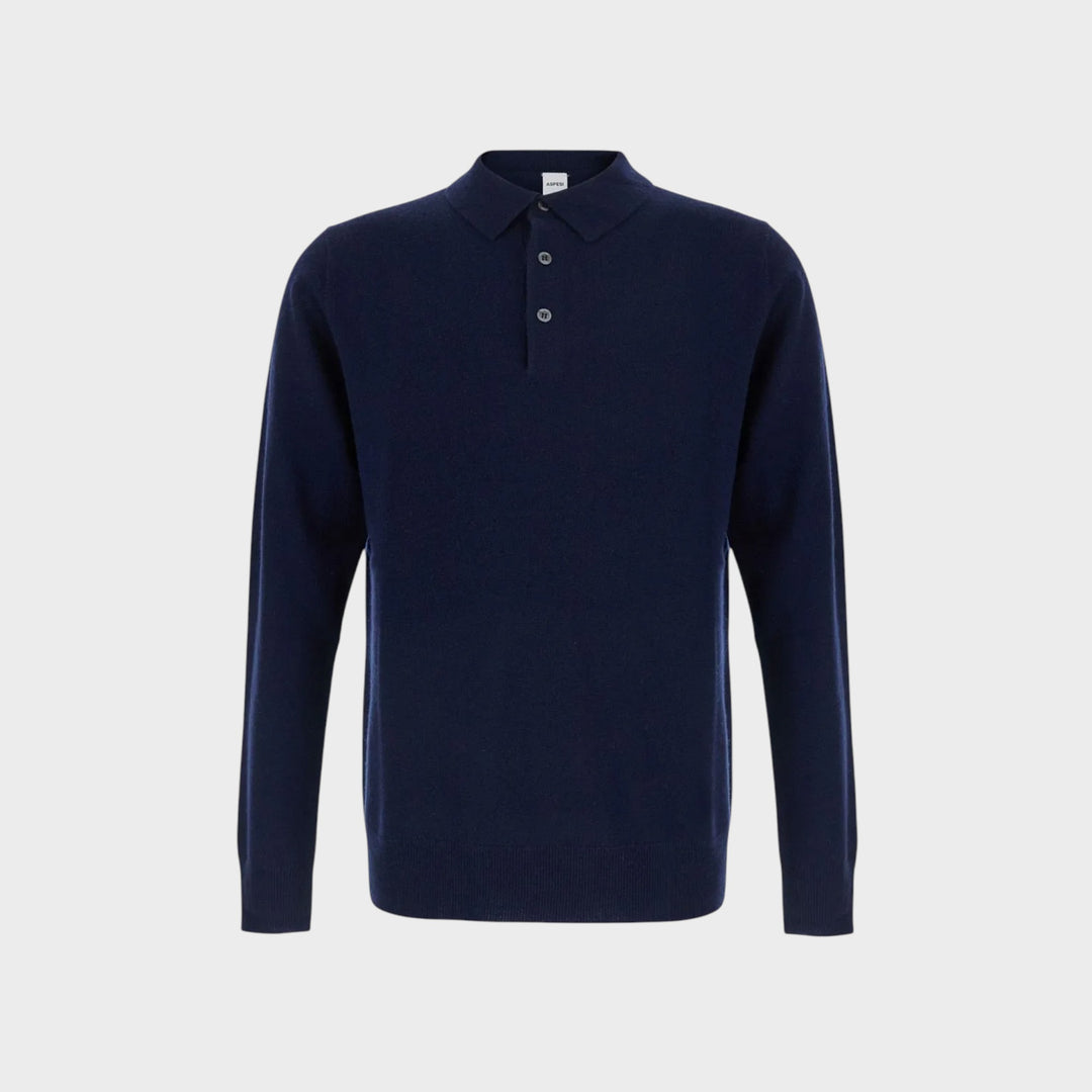 Aspesi Maglia Wool Uomo Polo i Navy.