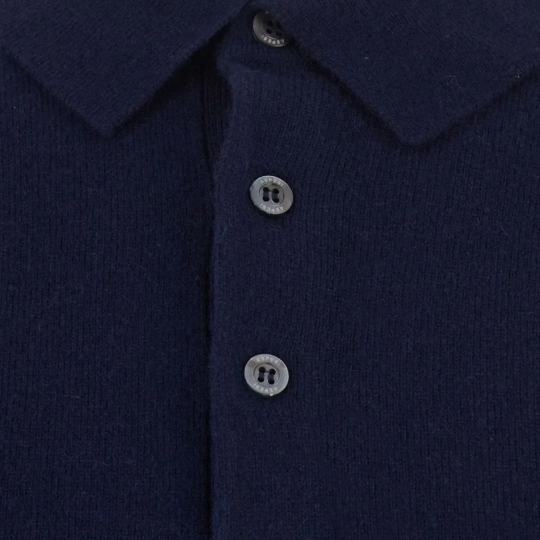 Aspesi Maglia Polo med klassisk polokrave i Navy.