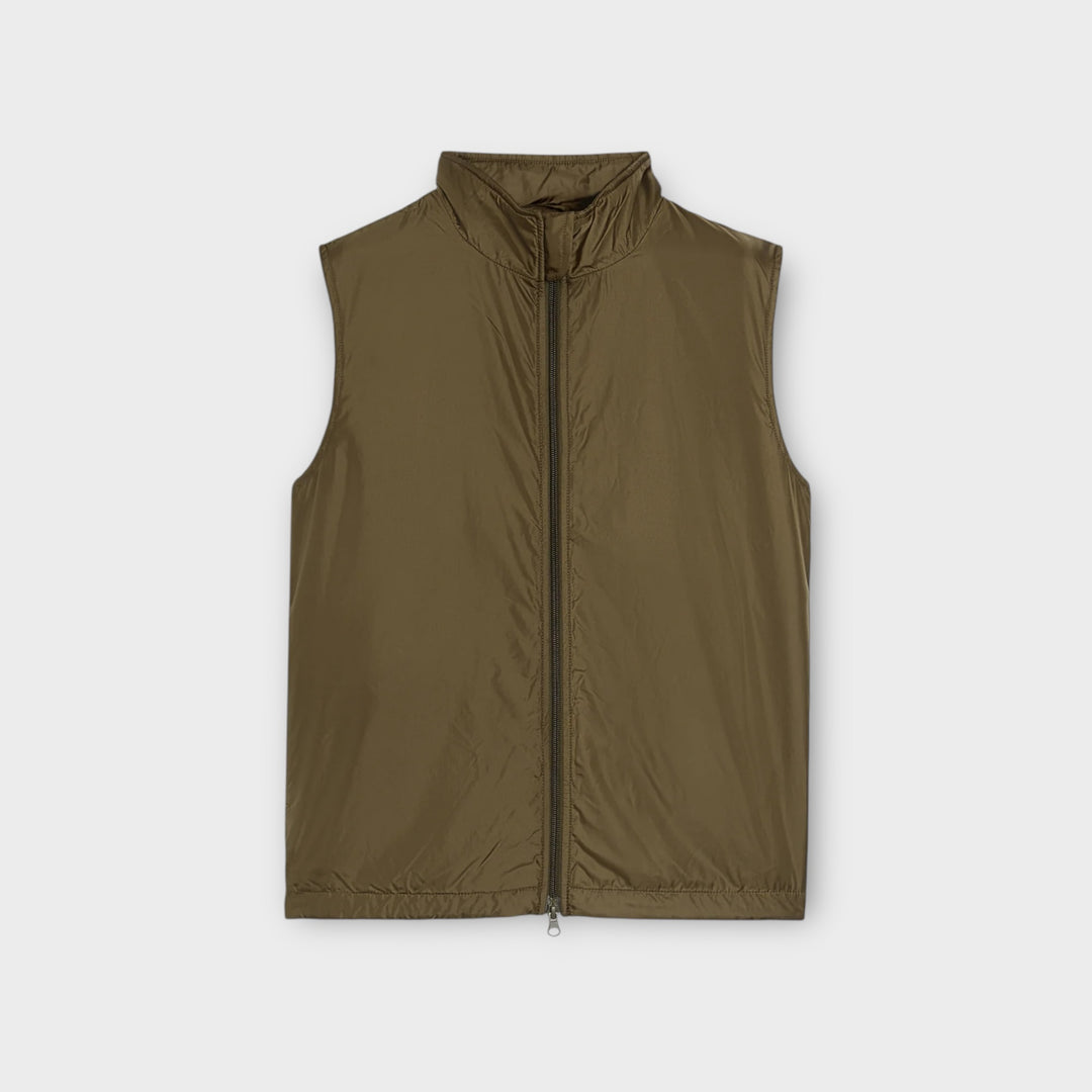 Aspesi Vernes gilet i military grøn nylon til herre