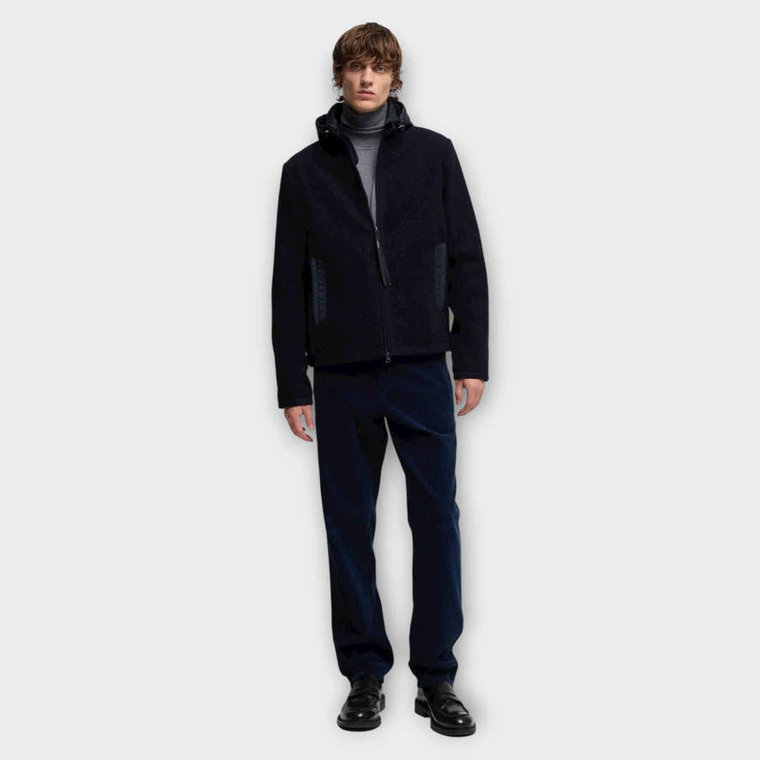 Aspesi Werner Shetland Uldjakke i Navy klassisk design