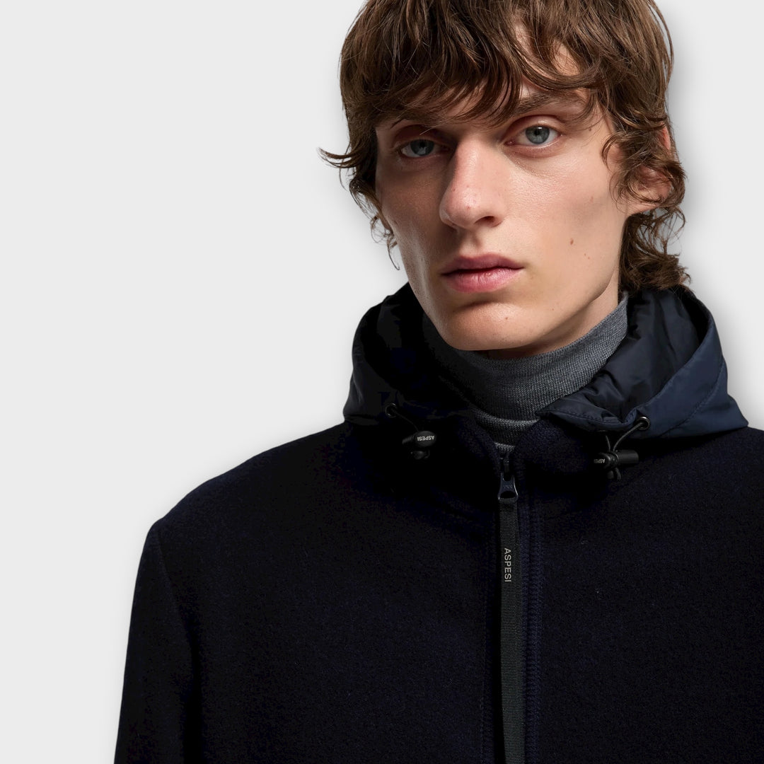 Aspesi Werner Navy jakke i uld fra Aspesi