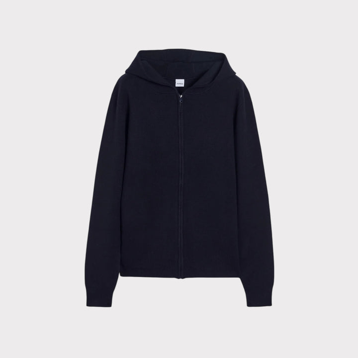 ASPESI Zip Hoodie i Black Navy til herre