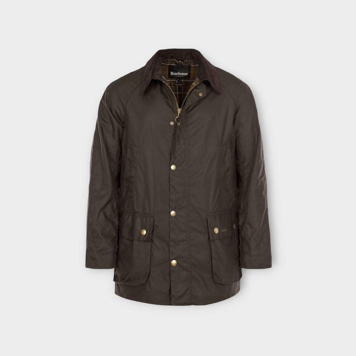 Barbour Ashby Waxed Jakke i Olive set forfra