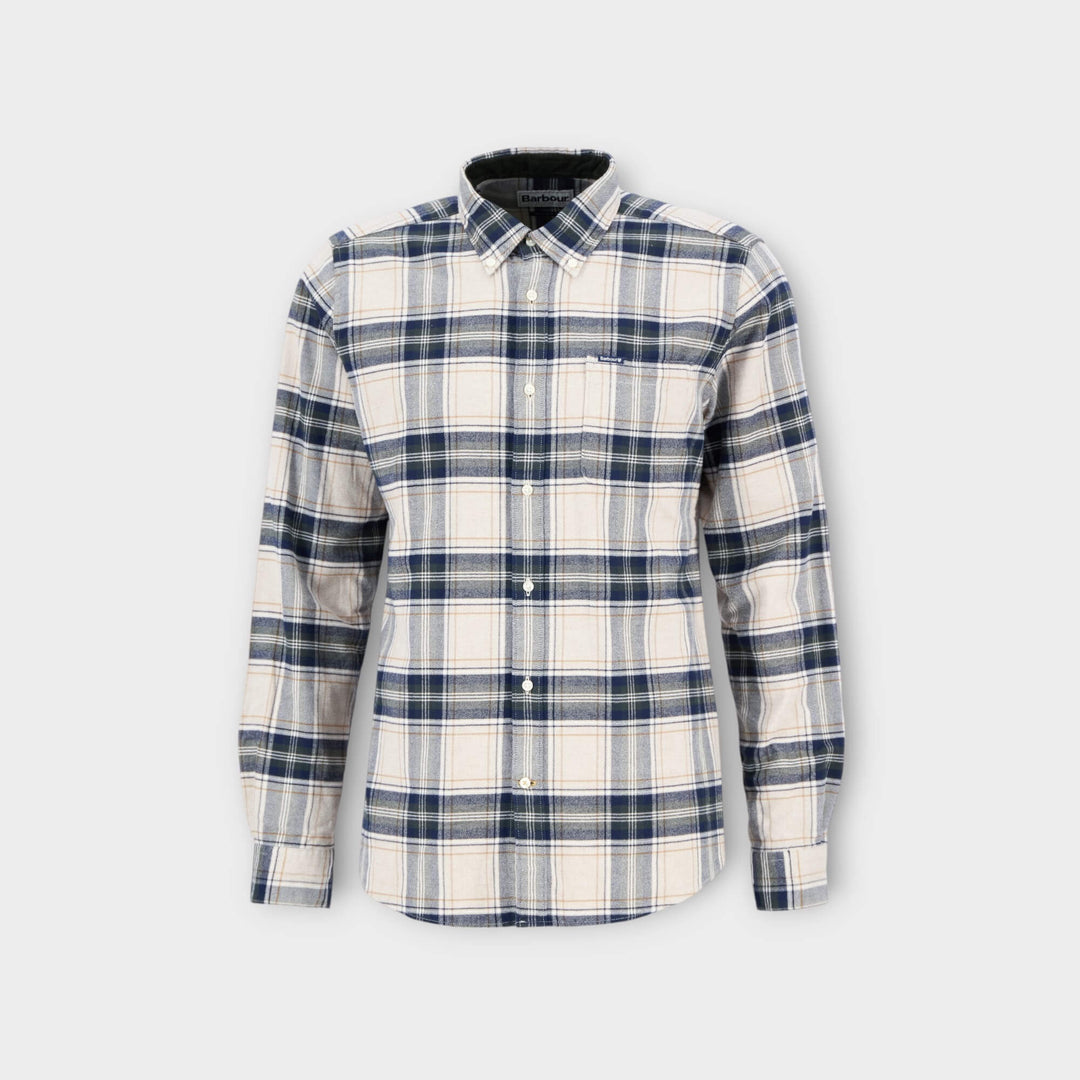 Barbour Betsom Tailored Skjorte i Sand vist forfra som produktbillede