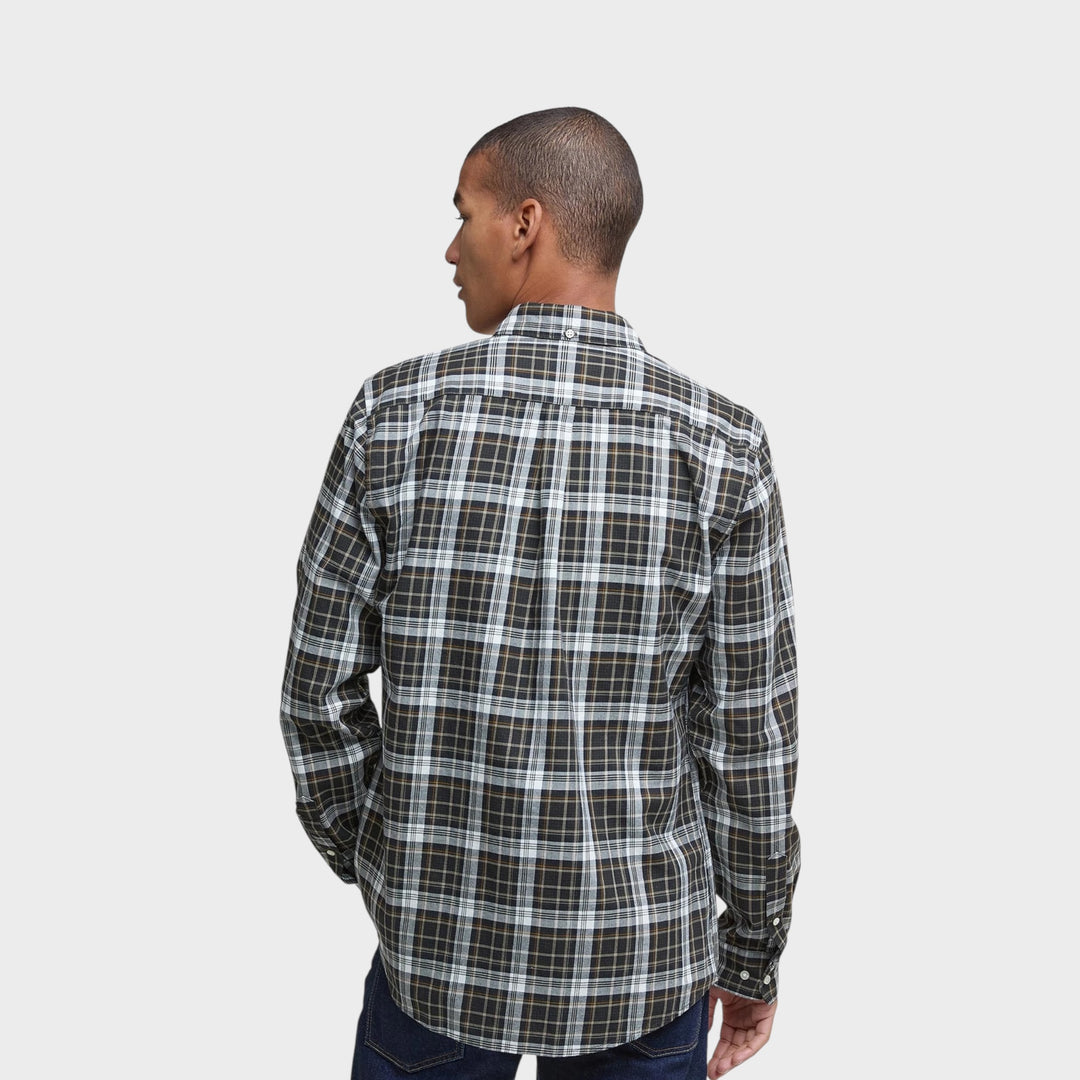 Barbour Mosswood skjorte stilren olivengrøn hverdagslook