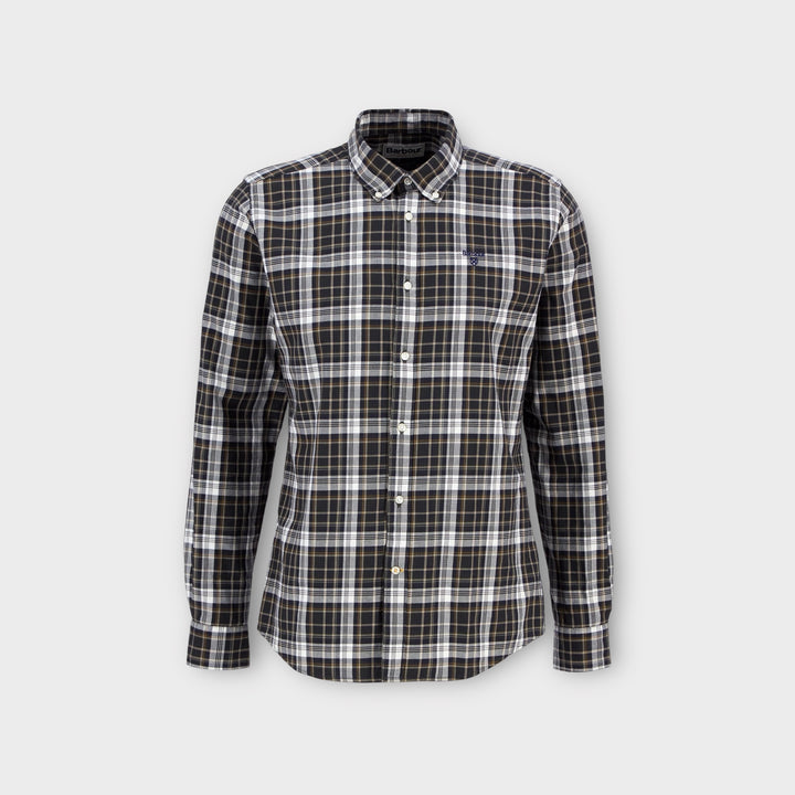 Barbour Mosswood Tailored Checked skjorte i olive til mænd