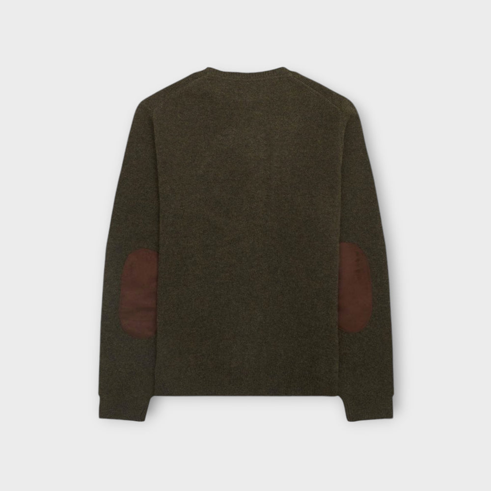 Barbour Patch Strik i Grøn med kontrasterende albuepatches