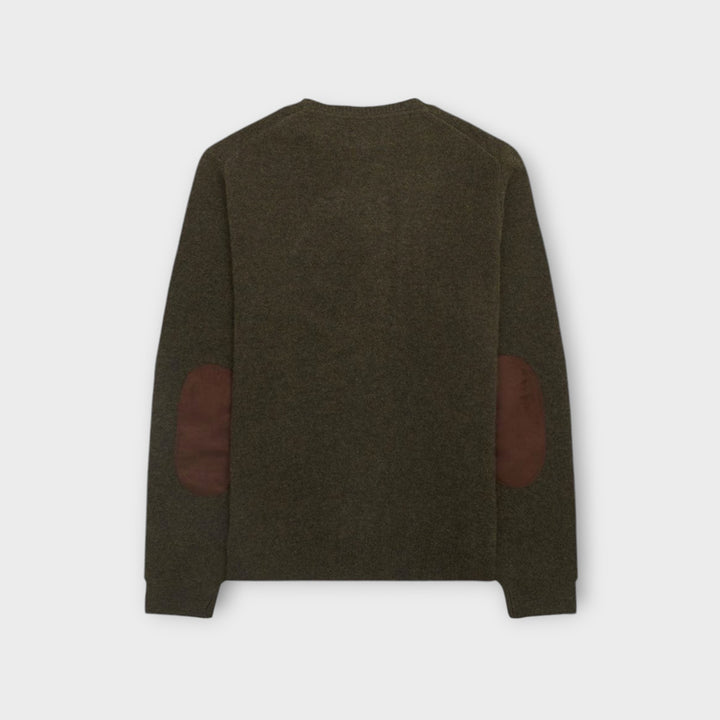 Barbour Patch Strik i Grøn med kontrasterende albuepatches