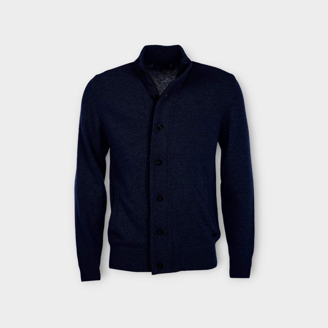 Barbour Patch Zip Through i Navy set forfra