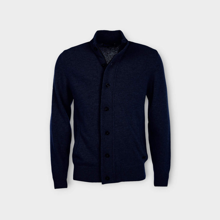 Barbour Patch Zip Through i Navy set forfra