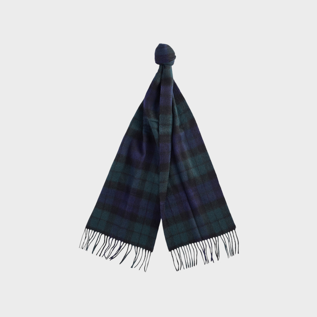 barbour tartan uld scarf