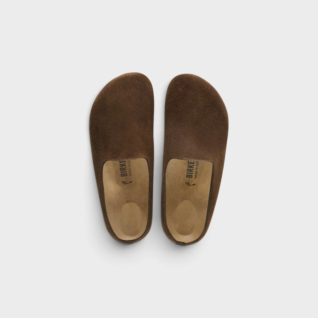Birkenstock Amsterdam i blødt ruskind til hverdagsbrug.