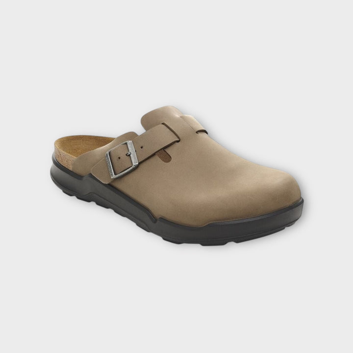 Birkenstock Boston Crosstown sandal i Tabacco Brown med kork-fodseng