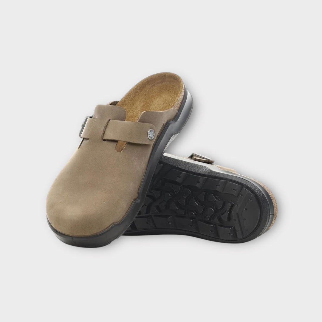 Komfortabel Birkenstock Boston Crosstown clog i Tabacco Brown