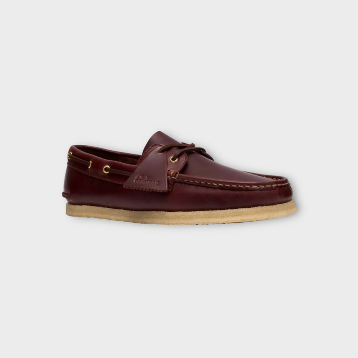 Clarks Godney Boat i British Tan Leather vist i helhed med komfortabel pasform.