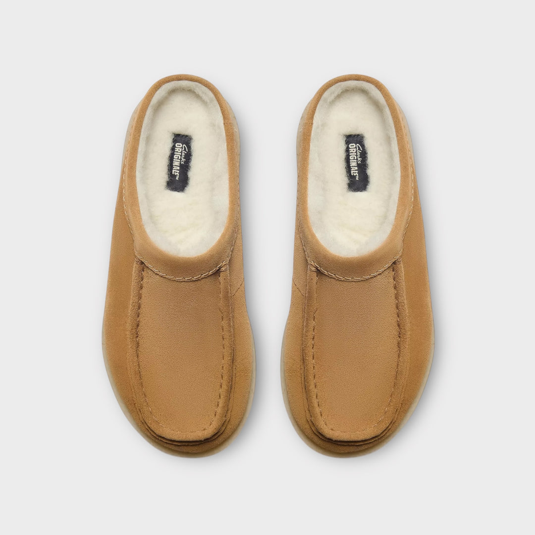 Clarks Originals Meare Mule i Caramel Warmline set ovenfra