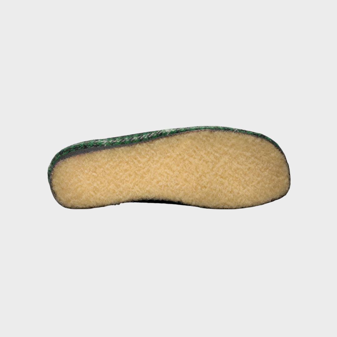 Unikke Clarks Wallabee herresko i grøn tweed