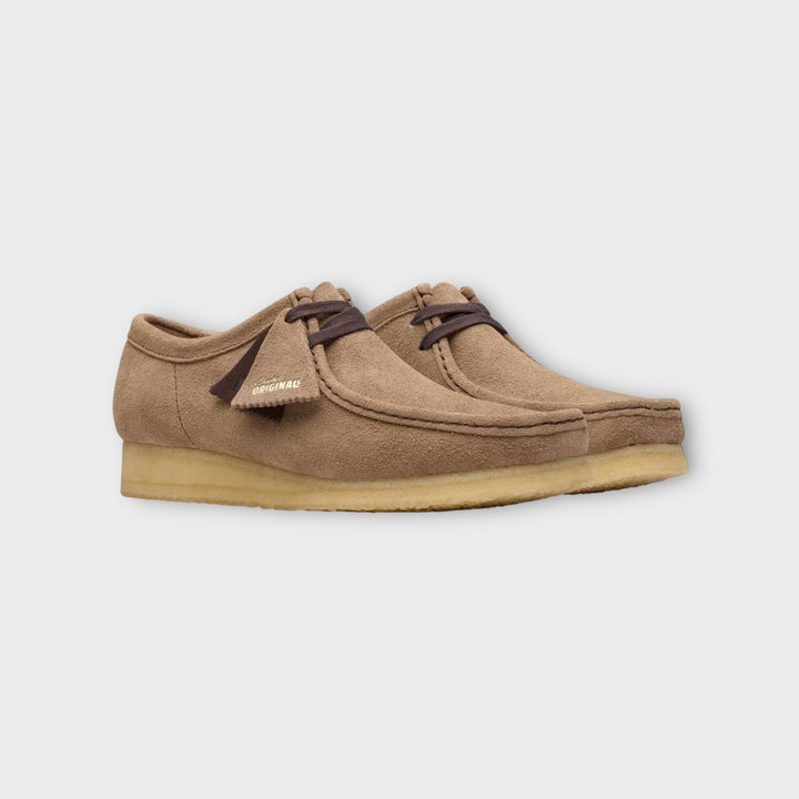 Wallabee sko i wolf suede med crepe sål