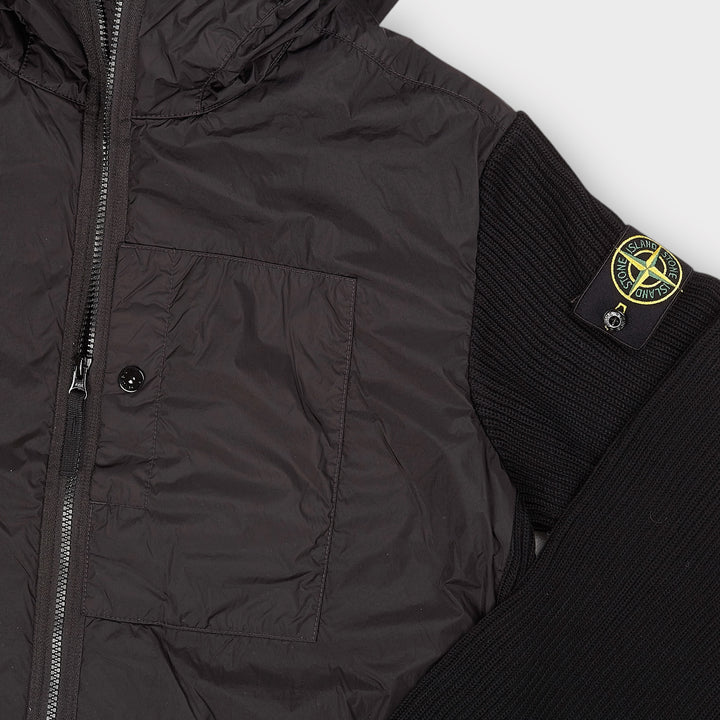 Stone Island Knit Mix Jacket In Black