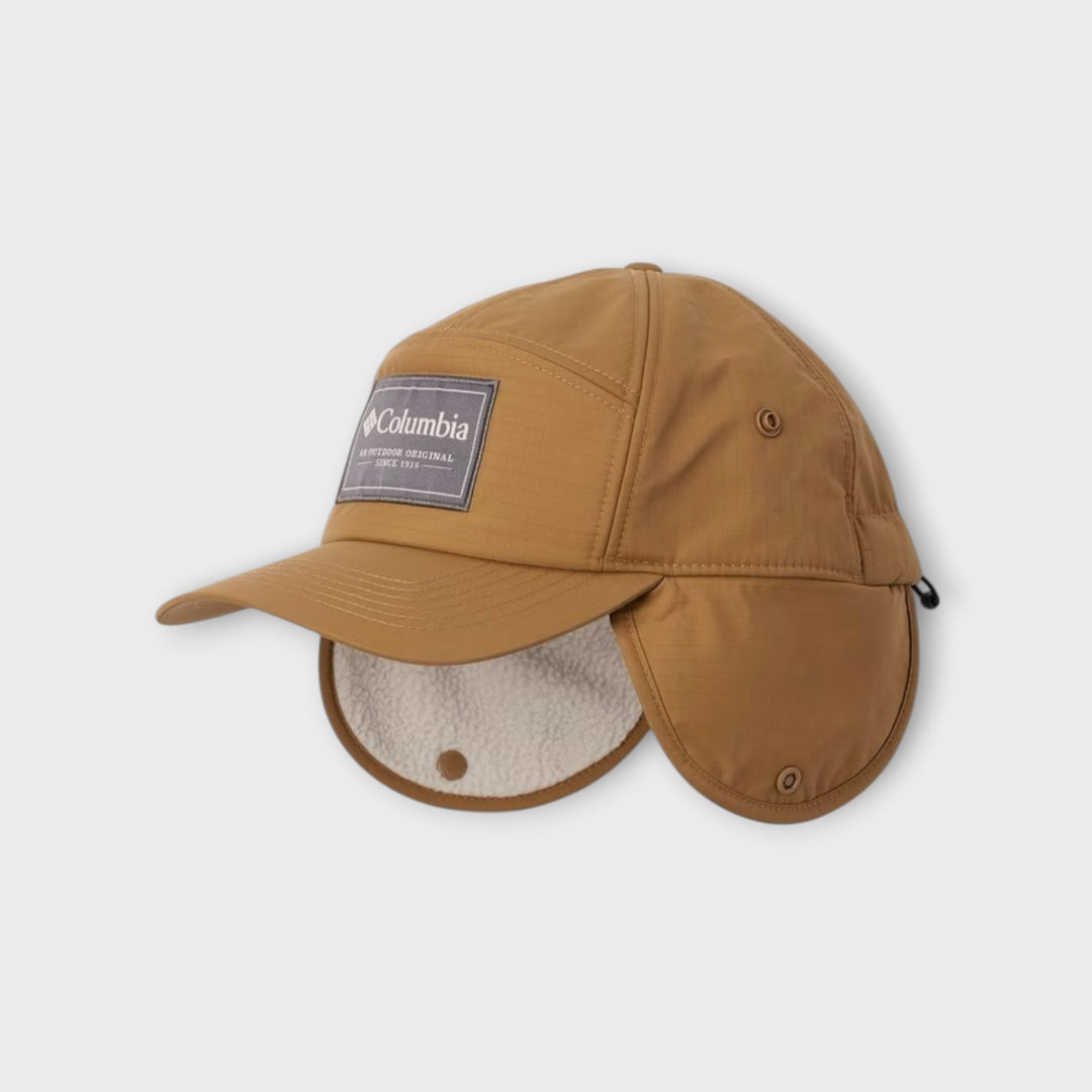 Columbia Landroamer Ear Flap Cap i Brown/Delta set forfra.