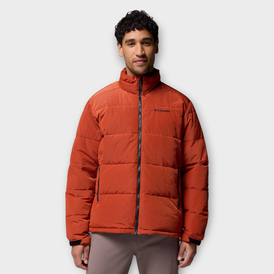Columbia Pike Lake Novelty Puffer Jakke i Orange set forfra.