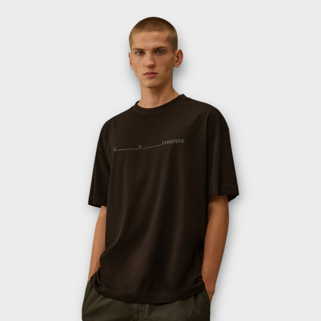 C.P. Company 30/1 Jersey T-Shirt i sort set bagfra